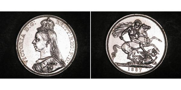 1 Crown 大不列颠及爱尔兰联合王国 (1801 - 1922) 銀 维多利亚 (英国君主)