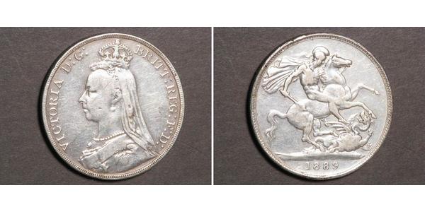 1 Crown 大不列颠及爱尔兰联合王国 (1801 - 1922) 銀 维多利亚 (英国君主)