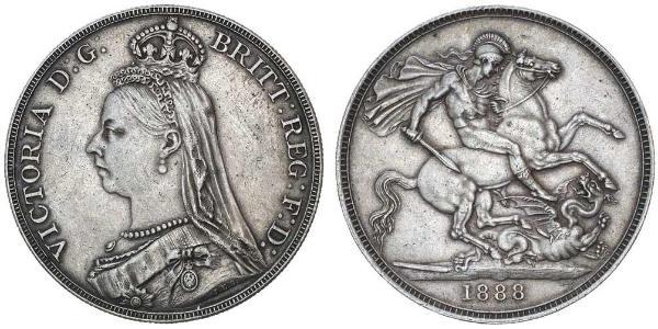1 Crown 大不列颠及爱尔兰联合王国 (1801 - 1922) 銀 维多利亚 (英国君主)