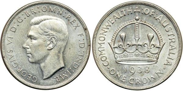 1 Crown 澳大利亚 銀 乔治六世 (1895-1952)