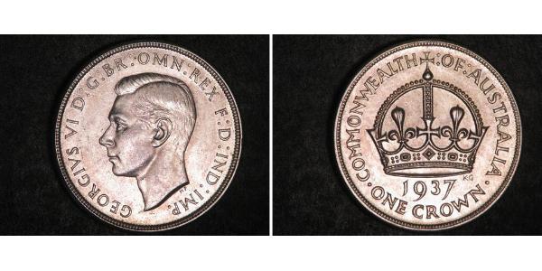 1 Crown 澳大利亚 銀 乔治六世 (1895-1952)