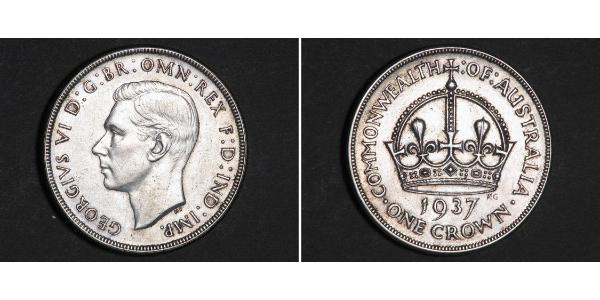 1 Crown 澳大利亚 銀 乔治六世 (1895-1952)