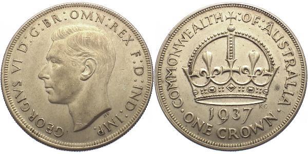 1 Crown 澳大利亚 銀 乔治六世 (1895-1952)