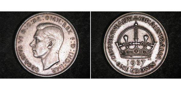 1 Crown 澳大利亚 銀 乔治六世 (1895-1952)