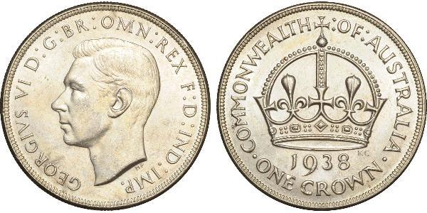 1 Crown 澳大利亚 銀 乔治六世 (1895-1952)