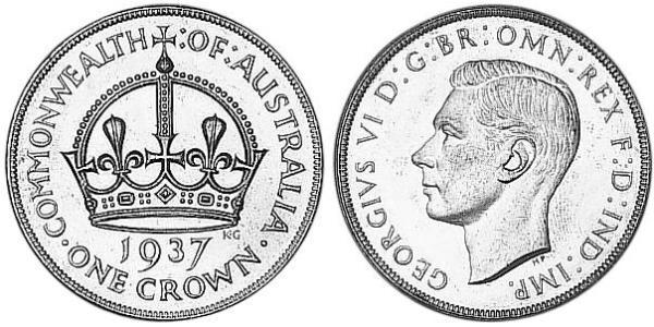 1 Crown 澳大利亚 銀 乔治六世 (1895-1952)