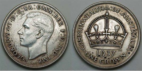 1 Crown 澳大利亚 銀 乔治六世 (1895-1952)