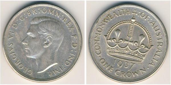 1 Crown 澳大利亚 銀 乔治六世 (1895-1952)