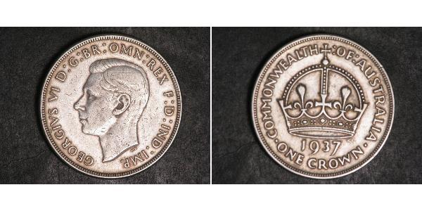 1 Crown 澳大利亚 銀 乔治六世 (1895-1952)