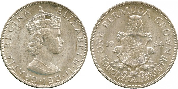 1 Crown 百慕大 銀 伊丽莎白二世 (1926-2022)