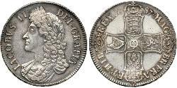 1 Crown 英格兰王国 銀 James II (1633-1701)