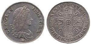 1 Crown 英格兰王国 銀 查理二世 (英格兰) (1630 - 1685)