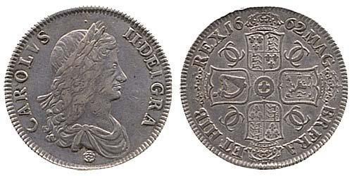 1 Crown 英格兰王国 銀 查理二世 (英格兰) (1630 - 1685)