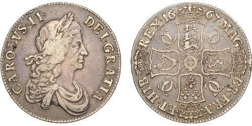 1 Crown 英格兰王国 銀 查理二世 (英格兰) (1630 - 1685)