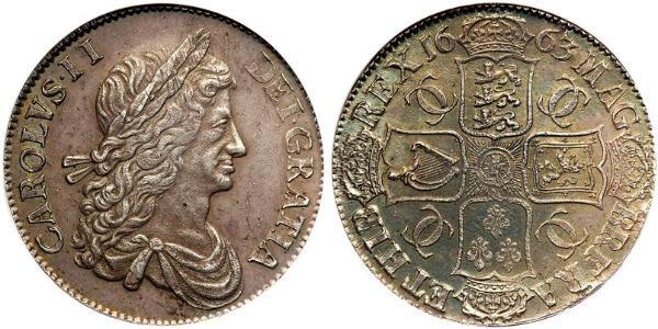 1 Crown 英格兰王国 銀 查理二世 (英格兰) (1630 - 1685)