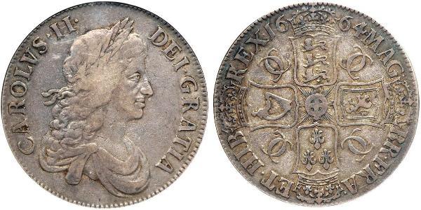 1 Crown 英格兰王国 銀 查理二世 (英格兰) (1630 - 1685)