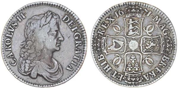 1 Crown 英格兰王国 銀 查理二世 (英格兰) (1630 - 1685)