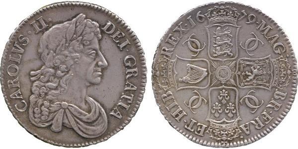 1 Crown 英格兰王国 銀 查理二世 (英格兰) (1630 - 1685)