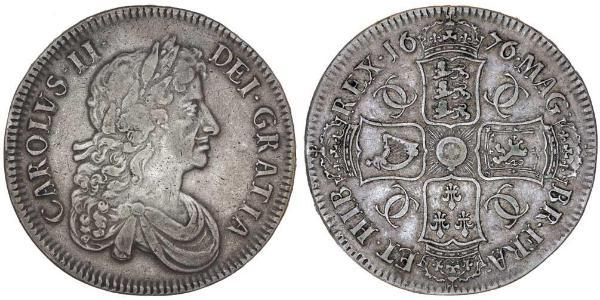 1 Crown 英格兰王国 銀 查理二世 (英格兰) (1630 - 1685)