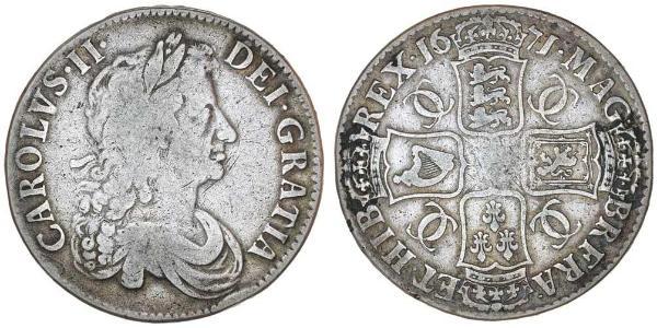 1 Crown 英格兰王国 銀 查理二世 (英格兰) (1630 - 1685)