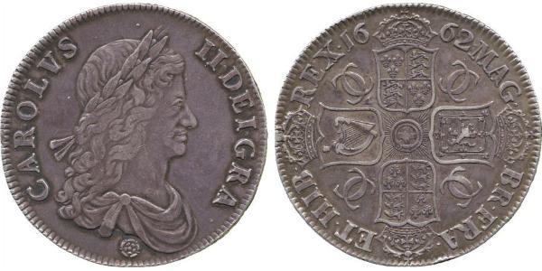 1 Crown 英格兰王国 銀 查理二世 (英格兰) (1630 - 1685)