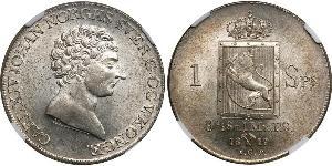 1 Daler Norvège Argent Charles XIV Jean de Suède (1763-1844)