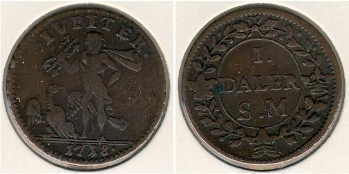 1 Daler Sweden Copper 