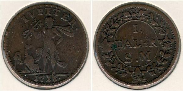 1 Daler Sweden Copper 