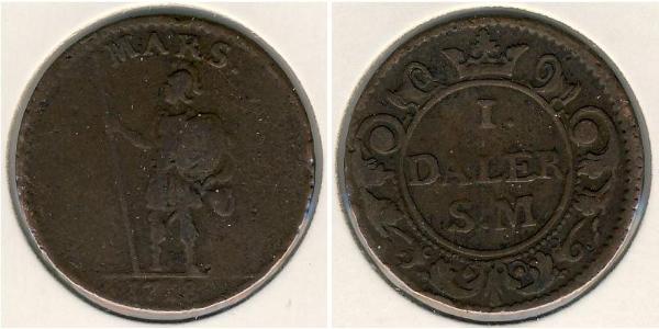 1 Daler Sweden Copper 