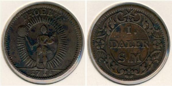 1 Daler Sweden Copper 