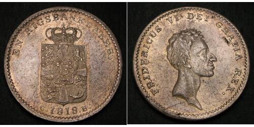 1 Daler Дания Серебро Фредерик VI, король Дании (1768 -1839)