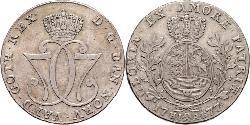 1 Daler / 1 Speciedaler Noruega Plata Cristián VII de Dinamarca (1749 - 1808)