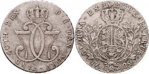 1 Daler / 1 Speciedaler Noruega Plata Cristián VII de Dinamarca (1749 - 1808)