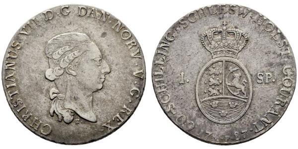 1 Daler / 1 Speciedaler Dänemark-Norwegen (1536-1814) Silber Christian VIII. von Dänemark (1786 - 1848)