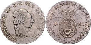 1 Daler / 1 Speciedaler Denmark-Norway (1536-1814) Silver Christian VIII of Denmark (1786 - 1848)