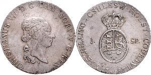 1 Daler / 1 Speciedaler Denmark-Norway (1536-1814) Silver Christian VIII of Denmark (1786 - 1848)