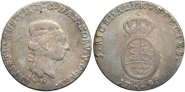 1 Daler / 1 Speciedaler Denmark-Norway (1536-1814) Silver Christian VIII of Denmark (1786 - 1848)