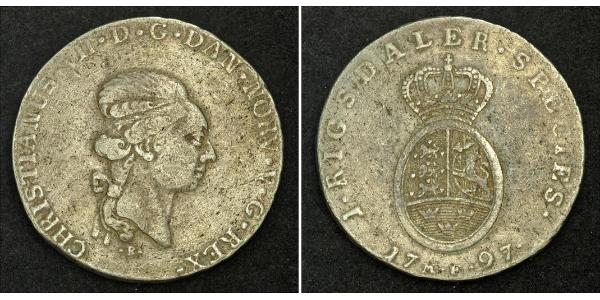 1 Daler / 1 Speciedaler Датське-норвежське королівство (1536-1814) Серебро Кристиан VIII король Дании (1786 - 1848)