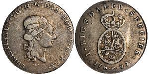 1 Daler / 1 Speciedaler Датско-норвежское королевство (1536-1814) Срібло Крістіан VIII король Данії (1786 - 1848)