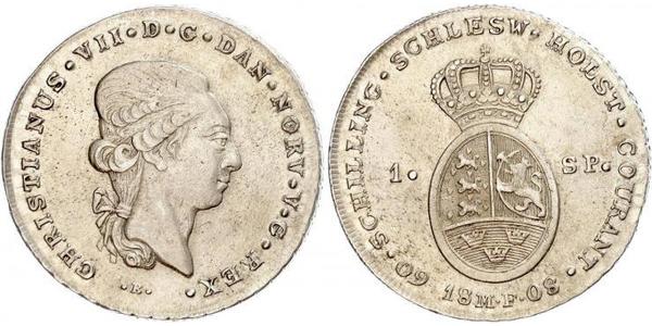 1 Daler / 1 Speciedaler Датско-норвежское королевство (1536-1814) Срібло Крістіан VIII король Данії (1786 - 1848)