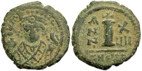 1 Decanummium Impero bizantino (330-1453) Bronzo Maurizio Tiberio (539-602)