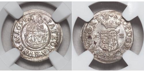 1  Denar Hongrie Argent Léopold Ier de Habsbourg(1640-1705)