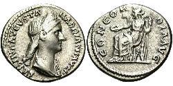1 Denario Impero romano (27BC-395) Argento Vibia Sabina (83-137)