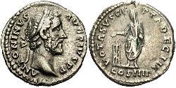 1 Denario Impero romano (27BC-395) Argento Antonino Pio  (86-161)