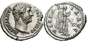 1 Denario Impero romano (27BC-395) Argento Adriano (76 - 138) 