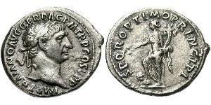 1 Denario Impero romano (27BC-395) Argento Traiano (53-117)