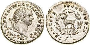 1 Denario Impero romano (27BC-395) Argento Domiziano (51-96)