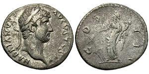 1 Denario Impero romano (27BC-395) Argento Adriano (76 - 138) 