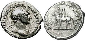 1 Denario Impero romano (27BC-395) Argento Traiano (53-117)