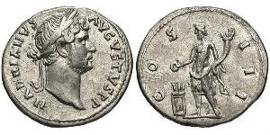 1 Denario Impero romano (27BC-395) Argento Adriano (76 - 138) 